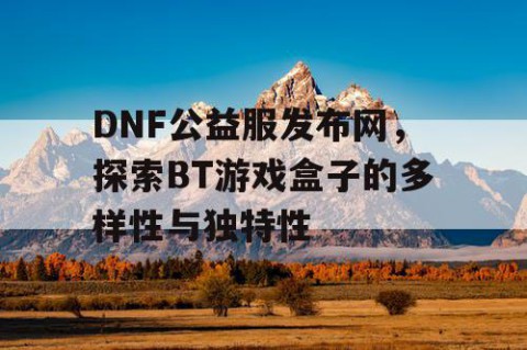 DNF公益服发布网，探索BT游戏盒子的多样性与独特性