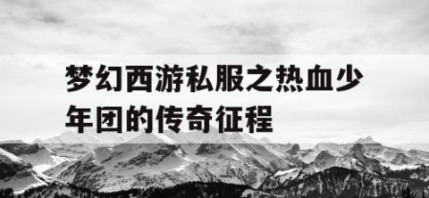 梦幻西游私服之热血少年团的传奇征程