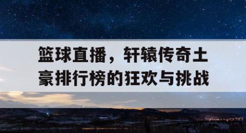 篮球直播，轩辕传奇土豪排行榜的狂欢与挑战