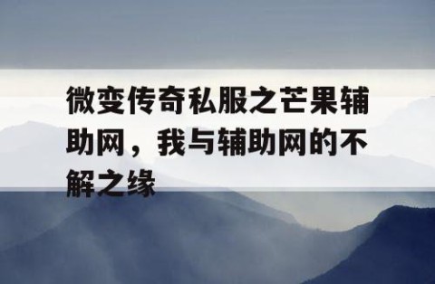 微变传奇私服之芒果辅助网，我与辅助网的不解之缘