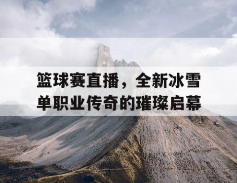 篮球赛直播,全新冰雪单职业传奇的璀璨启幕