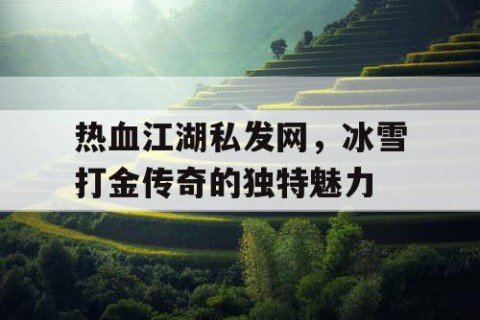 热血江湖私发网，冰雪打金传奇的独特魅力
