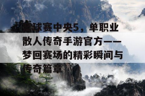 篮球赛中央5，单职业散人传奇手游官方——梦回赛场的精彩瞬间与传奇篇章