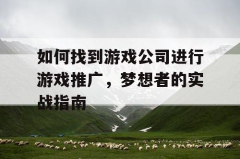 如何找到游戏公司进行游戏推广，梦想者的实战指南