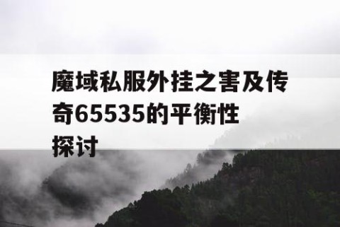 魔域私服外挂之害及传奇65535的平衡性探讨
