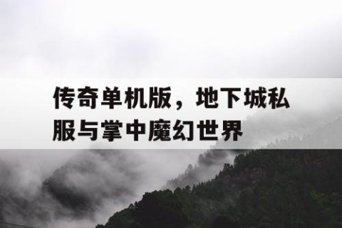 传奇单机版，地下城私服与掌中魔幻世界