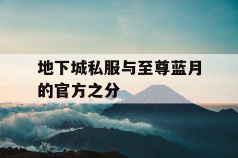 地下城私服与至尊蓝月的官方之分