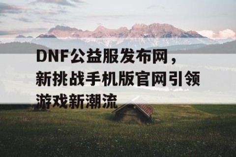 DNF公益服发布网，新挑战手机版官网引领游戏新潮流