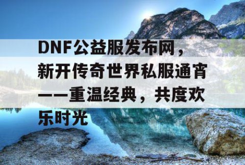 DNF公益服发布网，新开传奇世界私服通宵——重温经典，共度欢乐时光