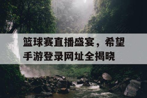 篮球赛直播盛宴,希望手游登录网址全揭晓