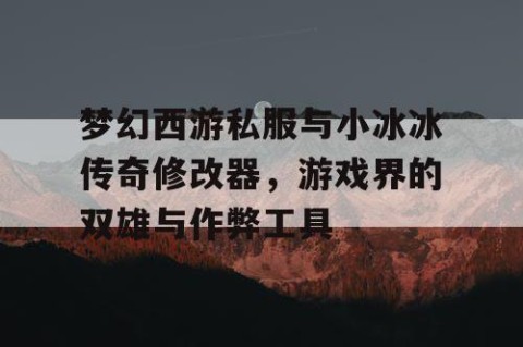 梦幻西游私服与小冰冰传奇修改器，游戏界的双雄与作弊工具