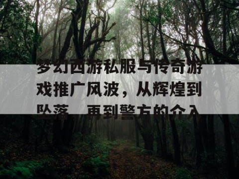 梦幻西游私服与传奇游戏推广风波，从辉煌到坠落，再到警方的介入