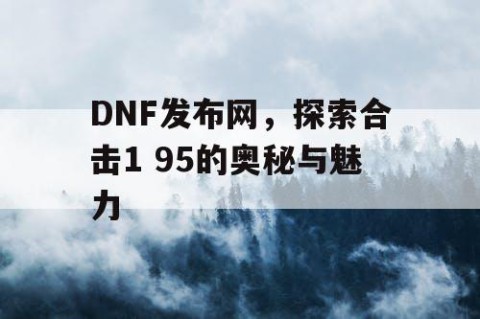 DNF发布网,探索合击1 95的奥秘与魅力