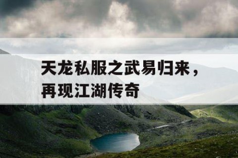 天龙私服之武易归来，再现江湖传奇