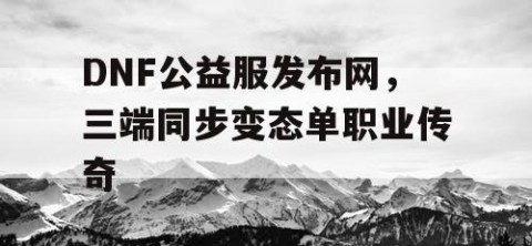 DNF公益服发布网，三端同步变态单职业传奇