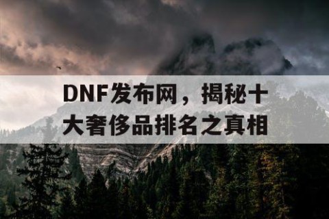 DNF发布网，揭秘十大奢侈品排名之真相