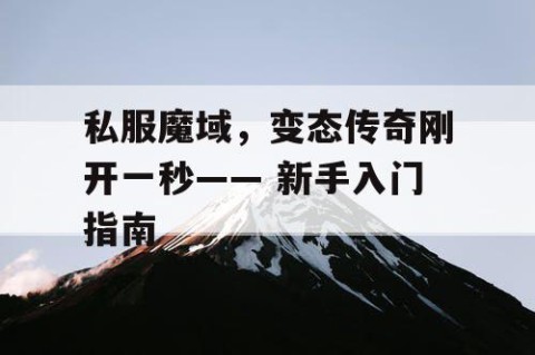 私服魔域，变态传奇刚开一秒—— 新手入门指南
