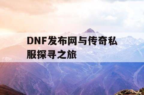 DNF发布网与传奇私服探寻之旅