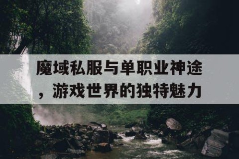 魔域私服与单职业神途，游戏世界的独特魅力