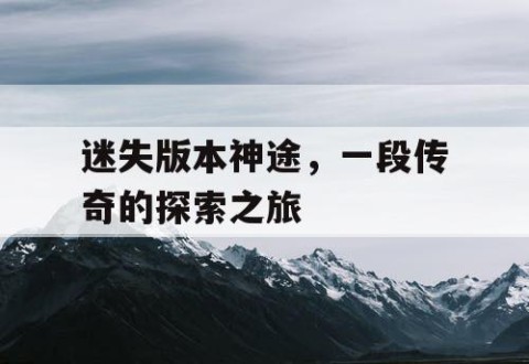 迷失版本神途，一段传奇的探索之旅