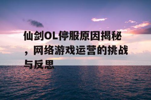 仙剑OL停服原因揭秘，网络游戏运营的挑战与反思