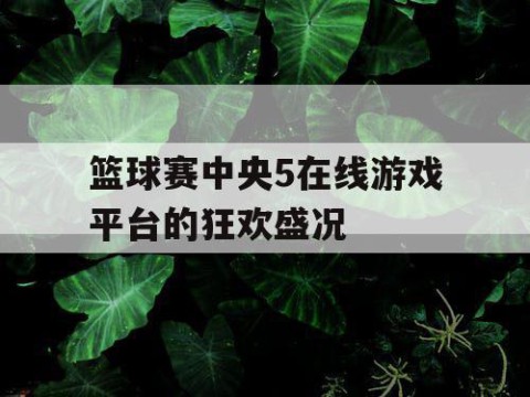 篮球赛中央5在线游戏平台的狂欢盛况
