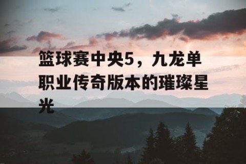 篮球赛中央5,九龙单职业传奇版本的璀璨星光