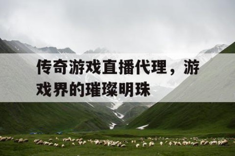传奇游戏直播代理，游戏界的璀璨明珠
