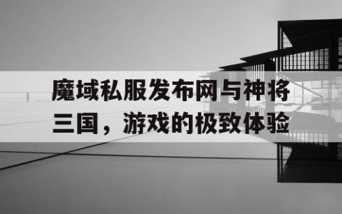 魔域私服发布网与神将三国，游戏的极致体验