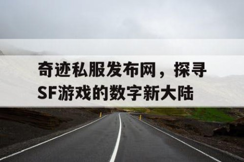 奇迹私服发布网，探寻SF游戏的数字新大陆
