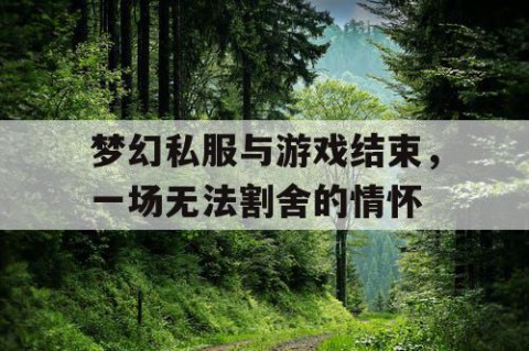梦幻私服与游戏结束，一场无法割舍的情怀