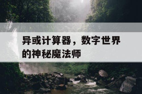 异或计算器，数字世界的神秘魔法师