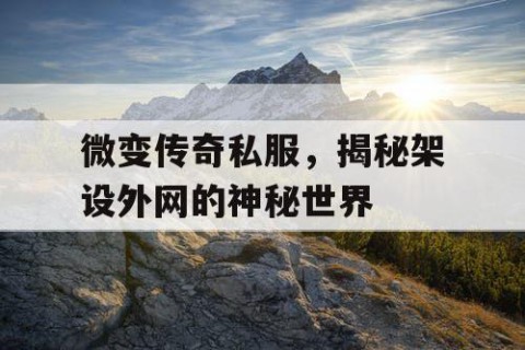 微变传奇私服，揭秘架设外网的神秘世界