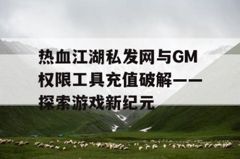 热血江湖私发网与GM权限工具充值破解——探索游戏新纪元