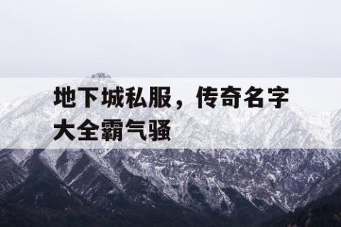 地下城私服，传奇名字大全霸气骚