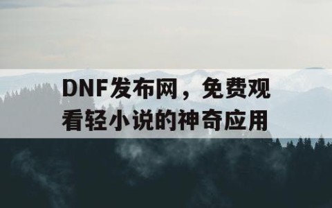 DNF发布网，免费观看轻小说的神奇应用