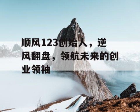 顺风123创始人，逆风翻盘，领航未来的创业领袖