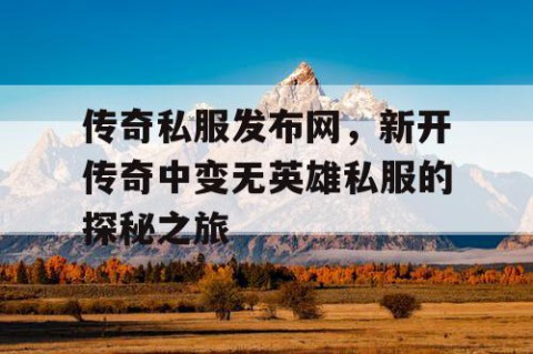 传奇私服发布网，新开传奇中变无英雄私服的探秘之旅