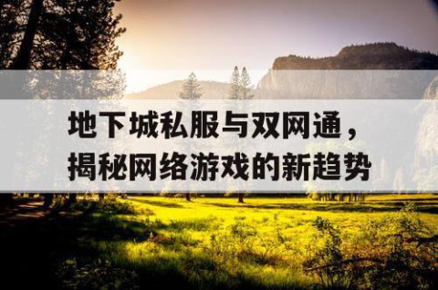 地下城私服与双网通，揭秘网络游戏的新趋势