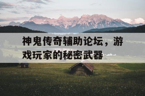 神鬼传奇辅助论坛，游戏玩家的秘密武器