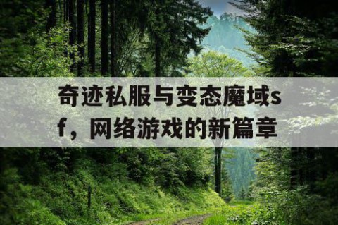 奇迹私服与变态魔域sf，网络游戏的新篇章