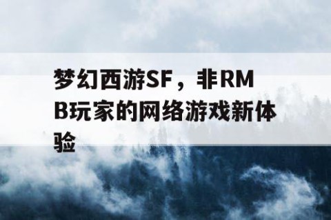 梦幻西游SF，非RMB玩家的网络游戏新体验