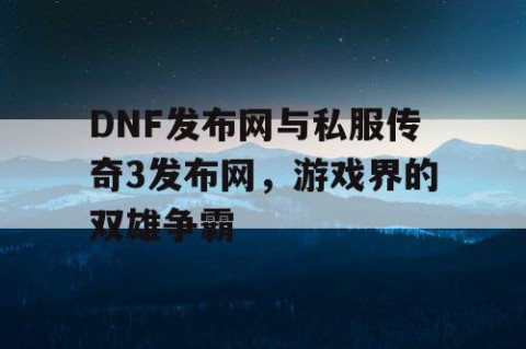 DNF发布网与私服传奇3发布网，游戏界的双雄争霸