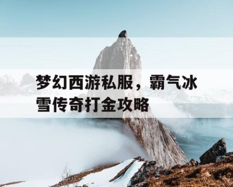 梦幻西游私服，霸气冰雪传奇打金攻略
