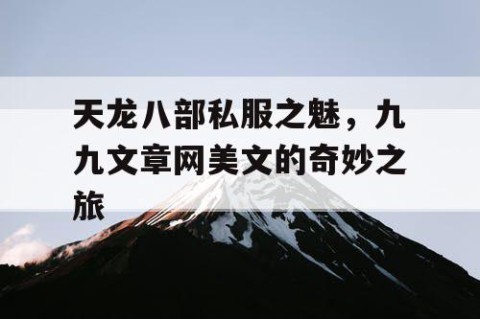 天龙八部私服之魅，九九文章网美文的奇妙之旅