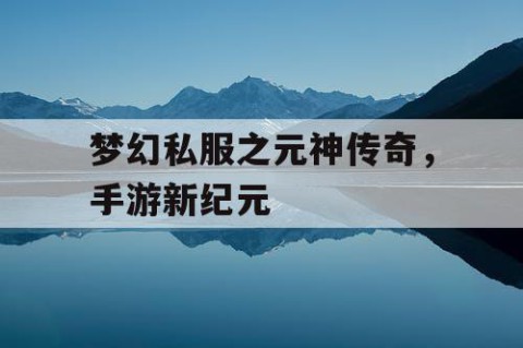 梦幻私服之元神传奇，手游新纪元