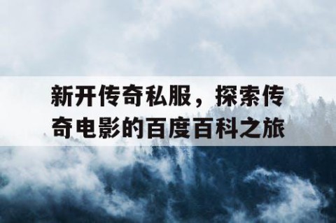 新开传奇私服，探索传奇电影的百度百科之旅