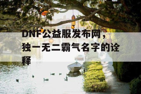 DNF公益服发布网，独一无二霸气名字的诠释