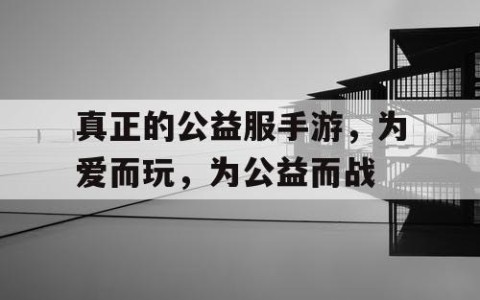 真正的公益服手游，为爱而玩，为公益而战