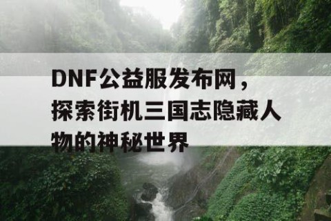 DNF公益服发布网，探索街机三国志隐藏人物的神秘世界